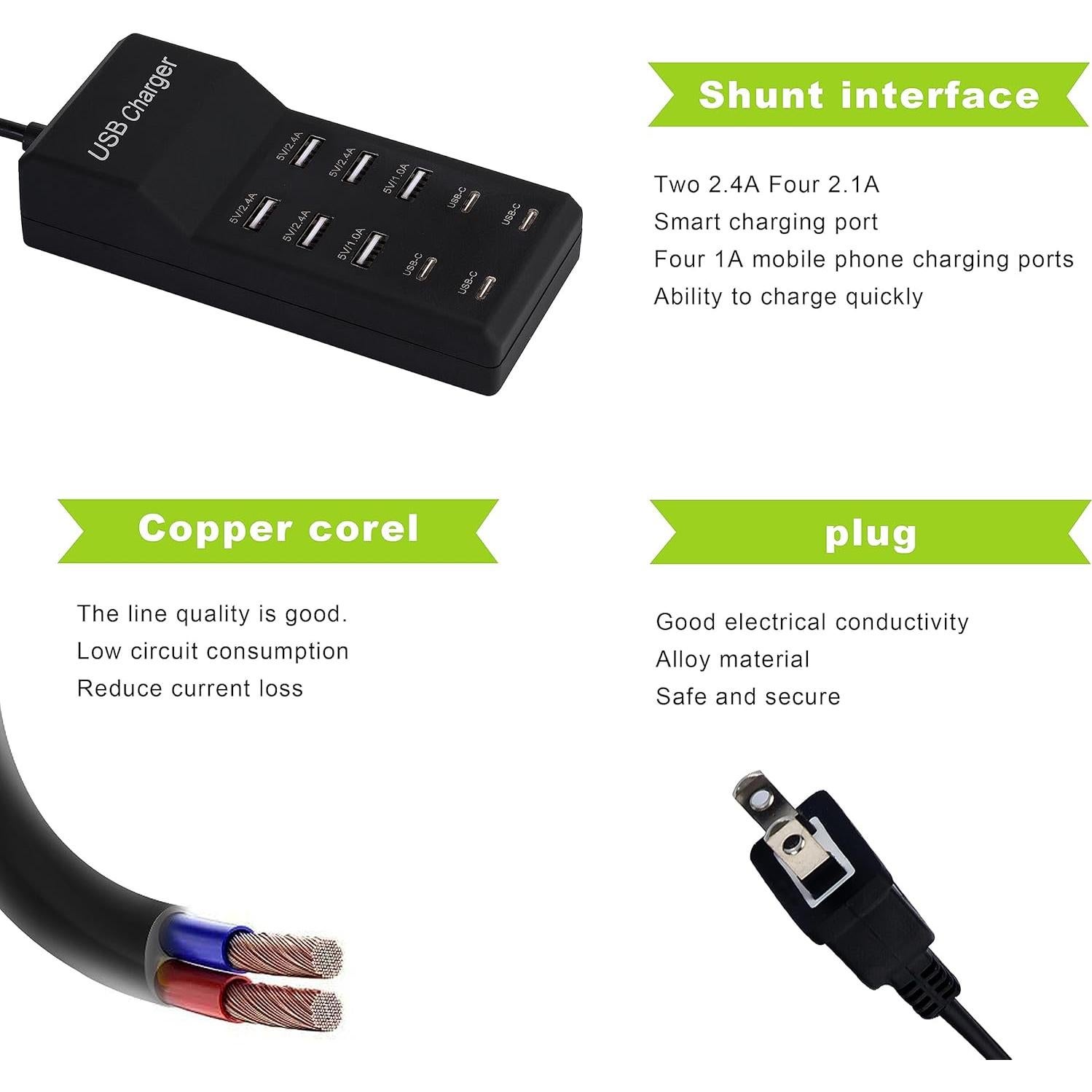 Estación de Carga USB 50W 10 Puertos Dongguan - Carga Rápida