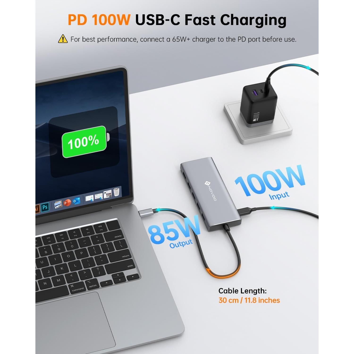 Estación de Acoplamiento NOVOO 12 en 1 USB-C Doble Monitor