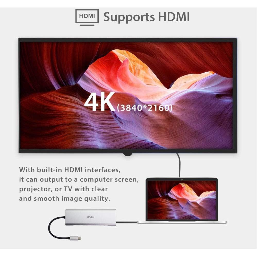 Hub USB-C 9 en 1 CviLux con HDMI 4K, 3 USB 3.0, Ethernet