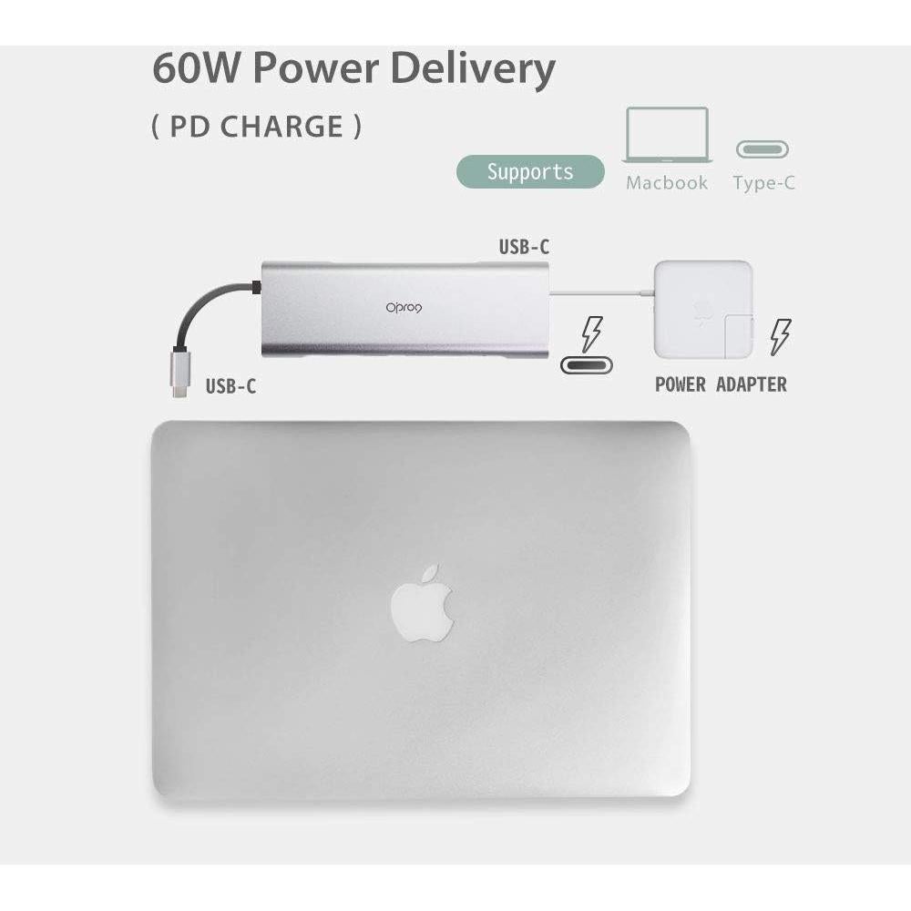 Hub USB-C 9 en 1 CviLux con HDMI 4K, 3 USB 3.0, Ethernet