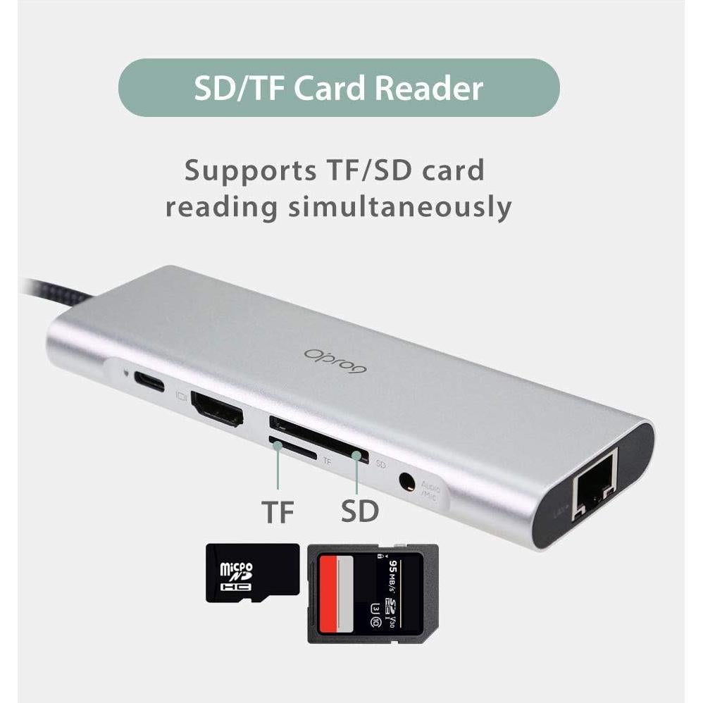 Hub USB-C 9 en 1 CviLux con HDMI 4K, 3 USB 3.0, Ethernet