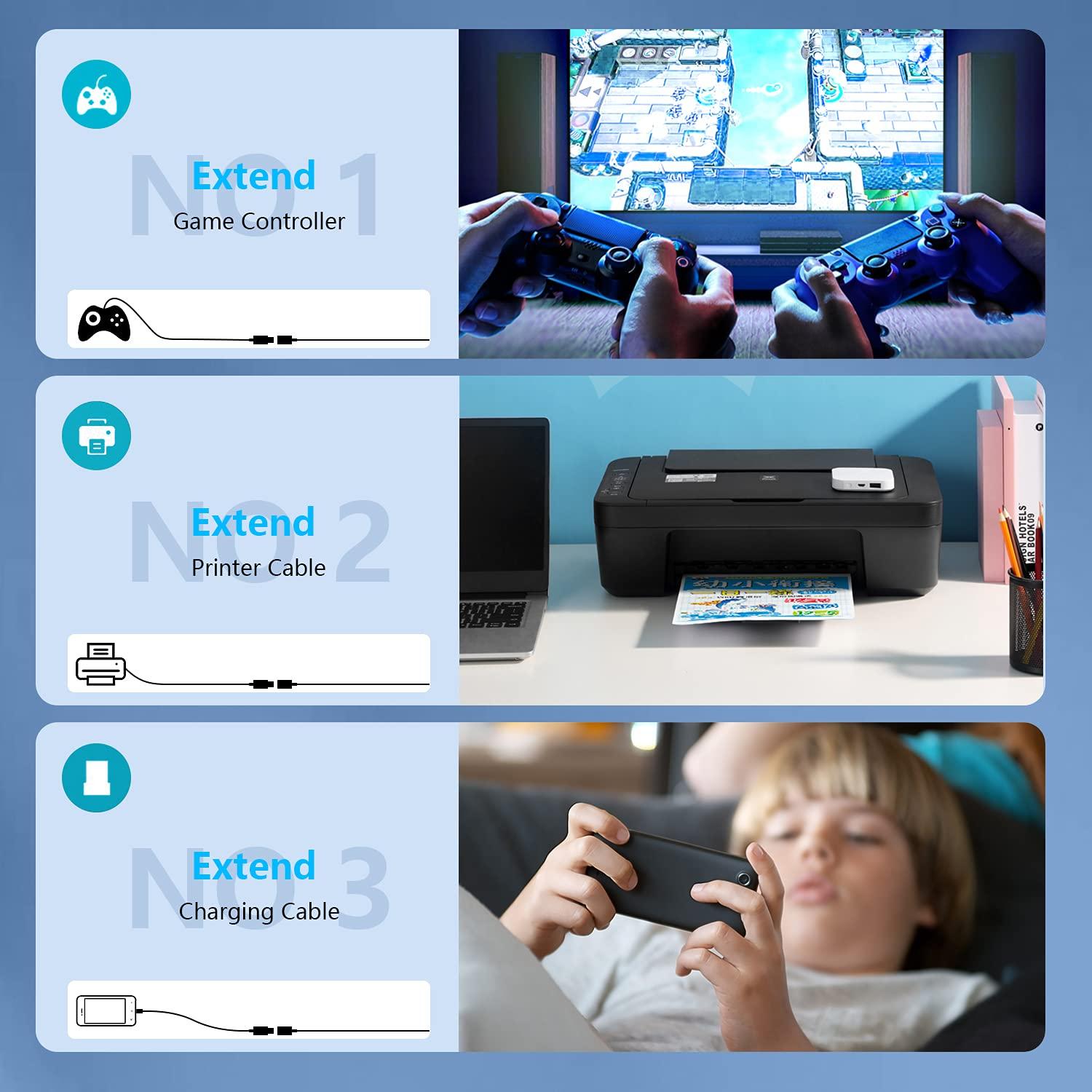 Cable de Extensión USB 3.0 Hisatey 6.1m Trenzado Nylon