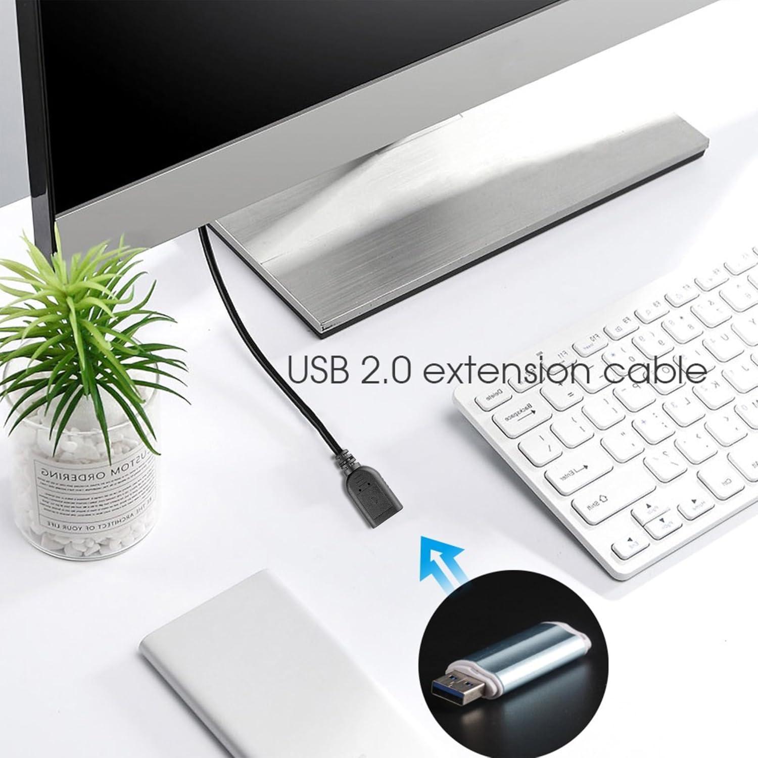 Cable Extensión USB 2.0 Macho a Hembra SaiTech IT 45cm Negro