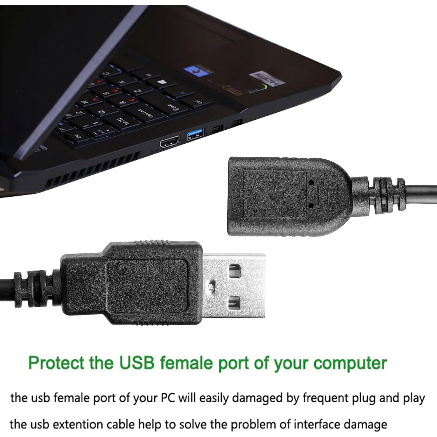 Cable Extensión USB 2.0 Macho a Hembra SaiTech IT 45cm Negro