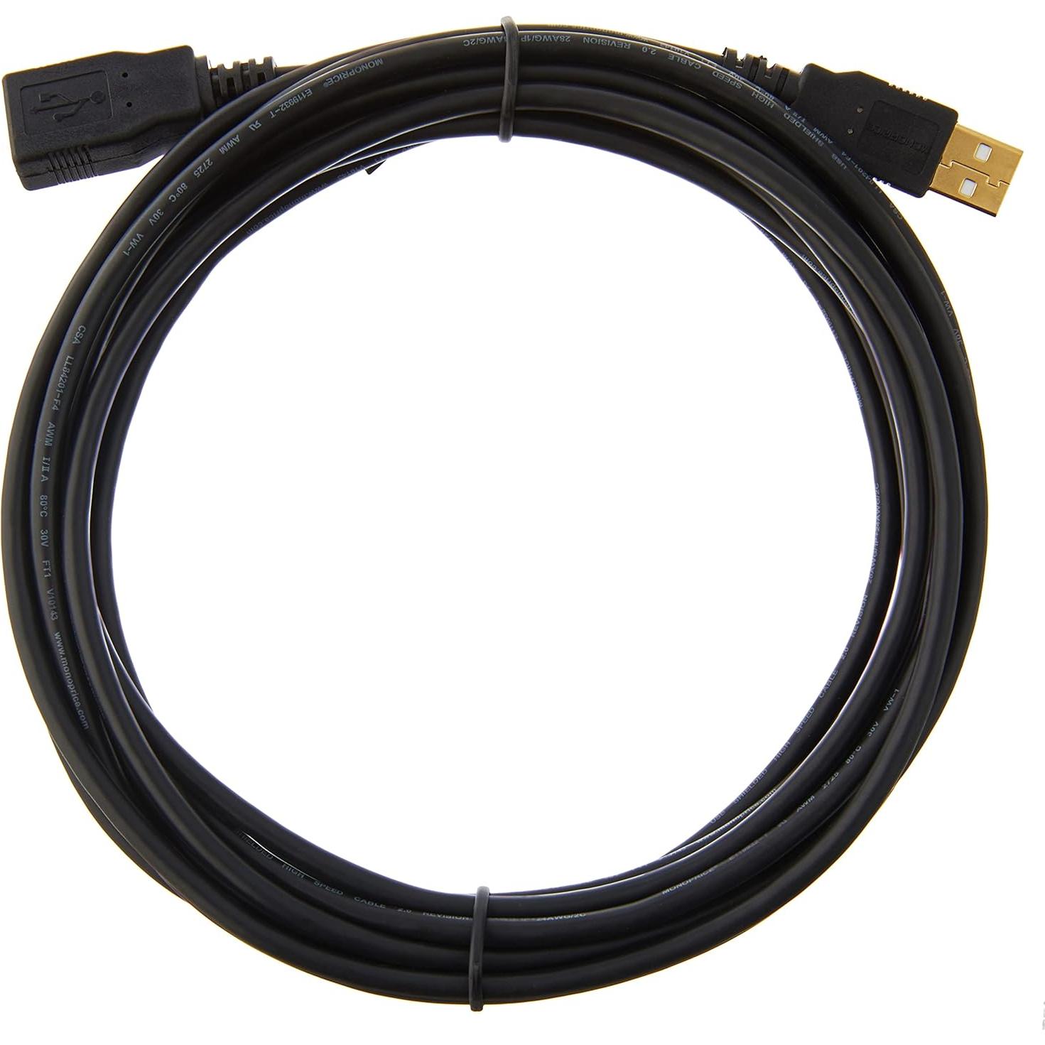 Cable de Extensión USB 2.0 Monoprice 4.57m Macho a Hembra