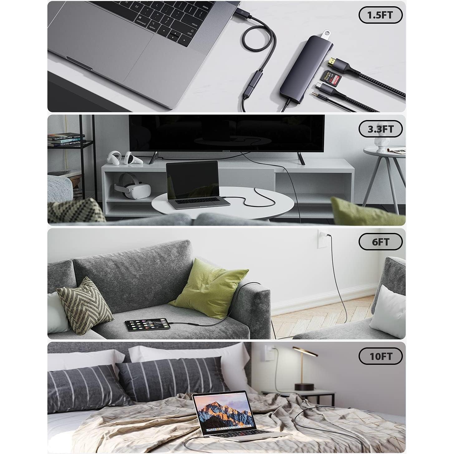 Cable Extensión USB C 1.0m Faracent 240W 20Gbps Gris