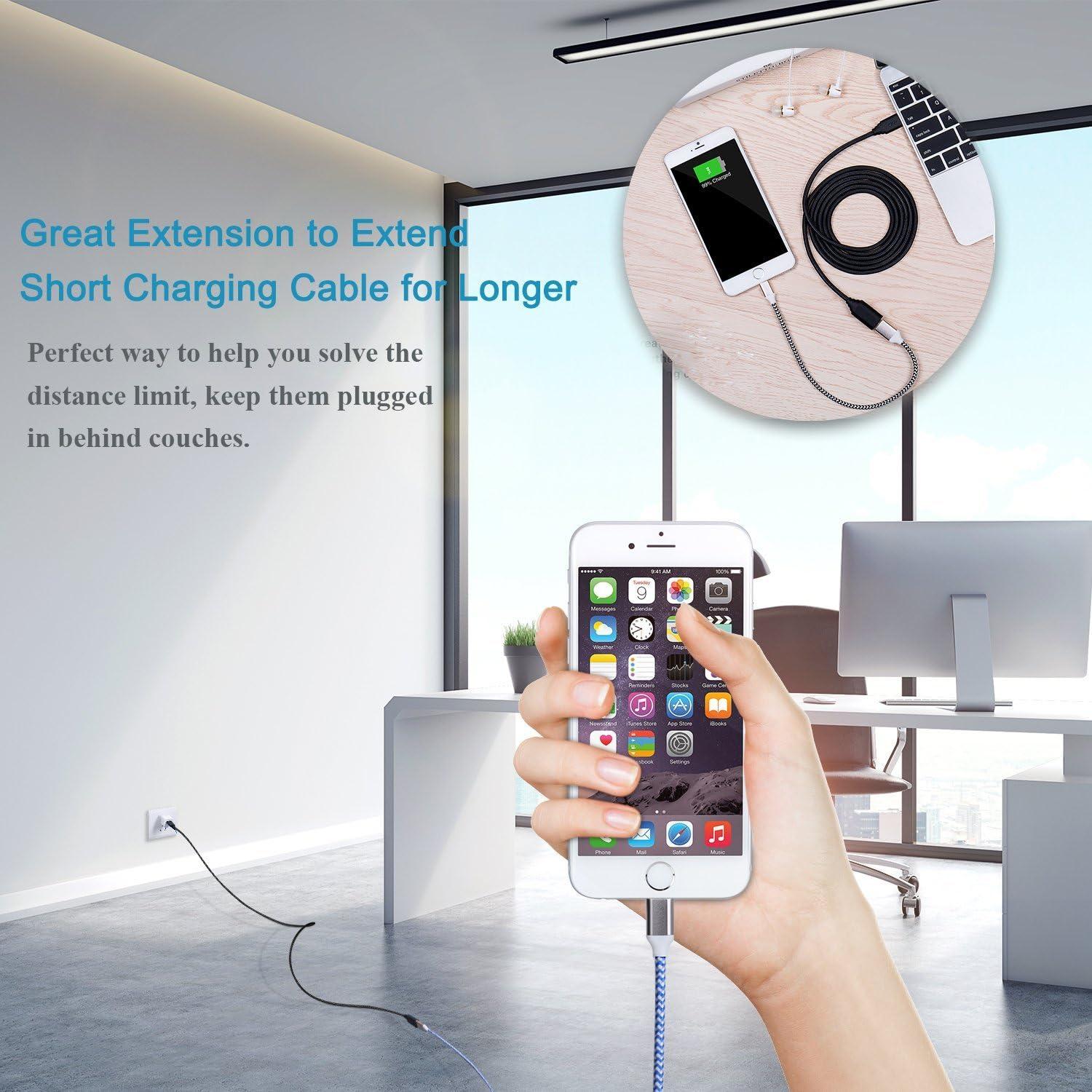 Cable de Extensión USB 3.0 Besgoods 1.83m Pack de 4 Negro