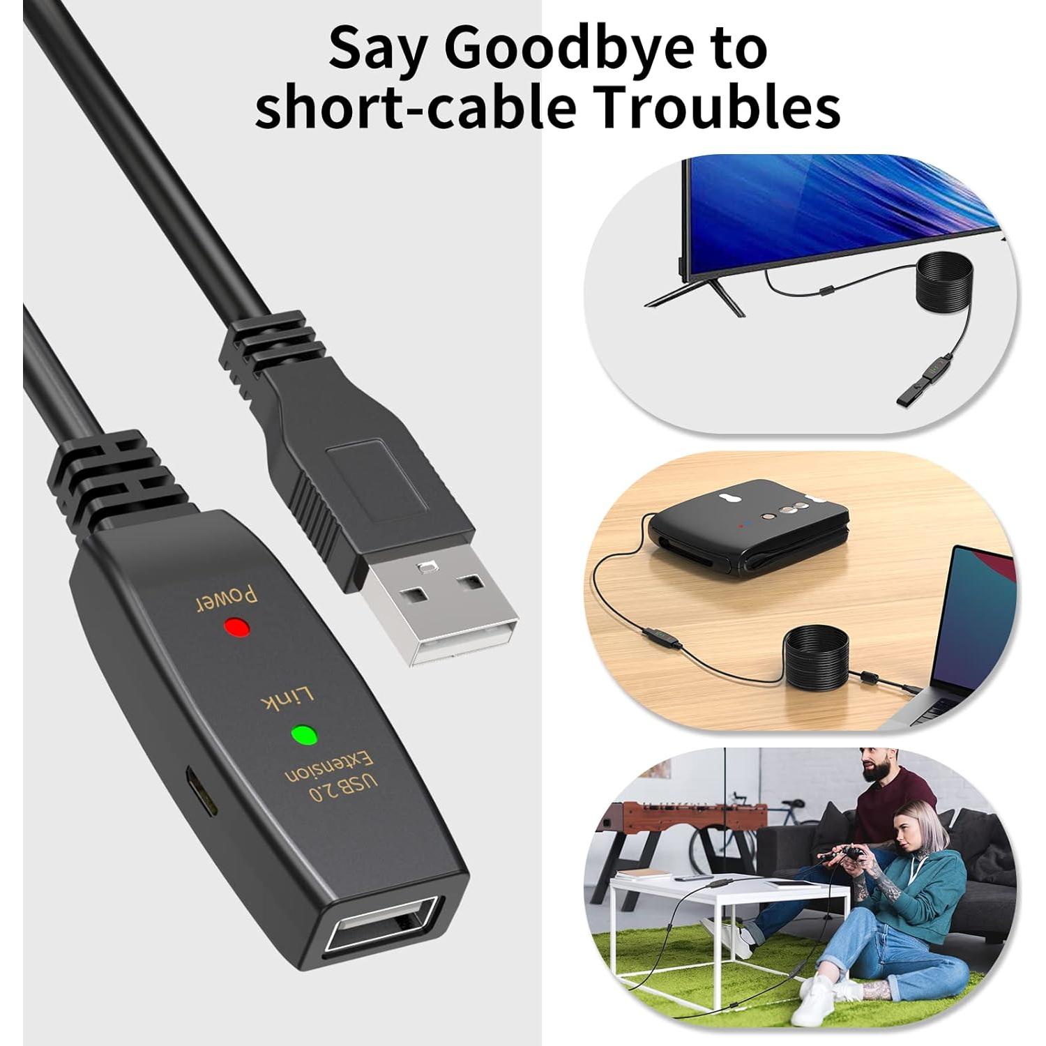 Cable de Extensión USB 2.0 LDKCOK 15.24m Macho a Hembra