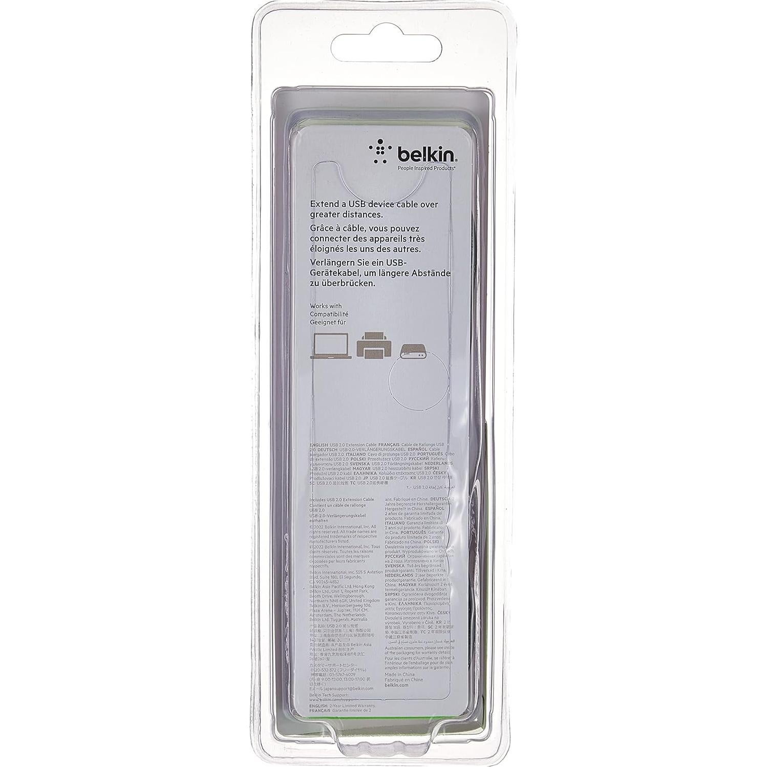 Cable de Extensión USB 2.0 Belkin 1.8 m Tipo A Macho a Hembra