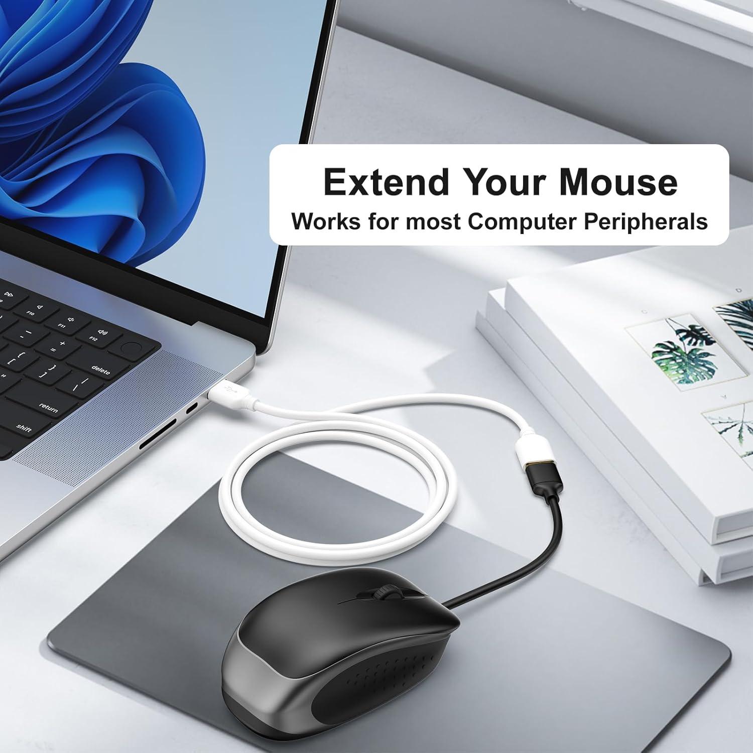 Paquete de 4 Cables de Extensión USB 2.0 Besgoods 1.83 m