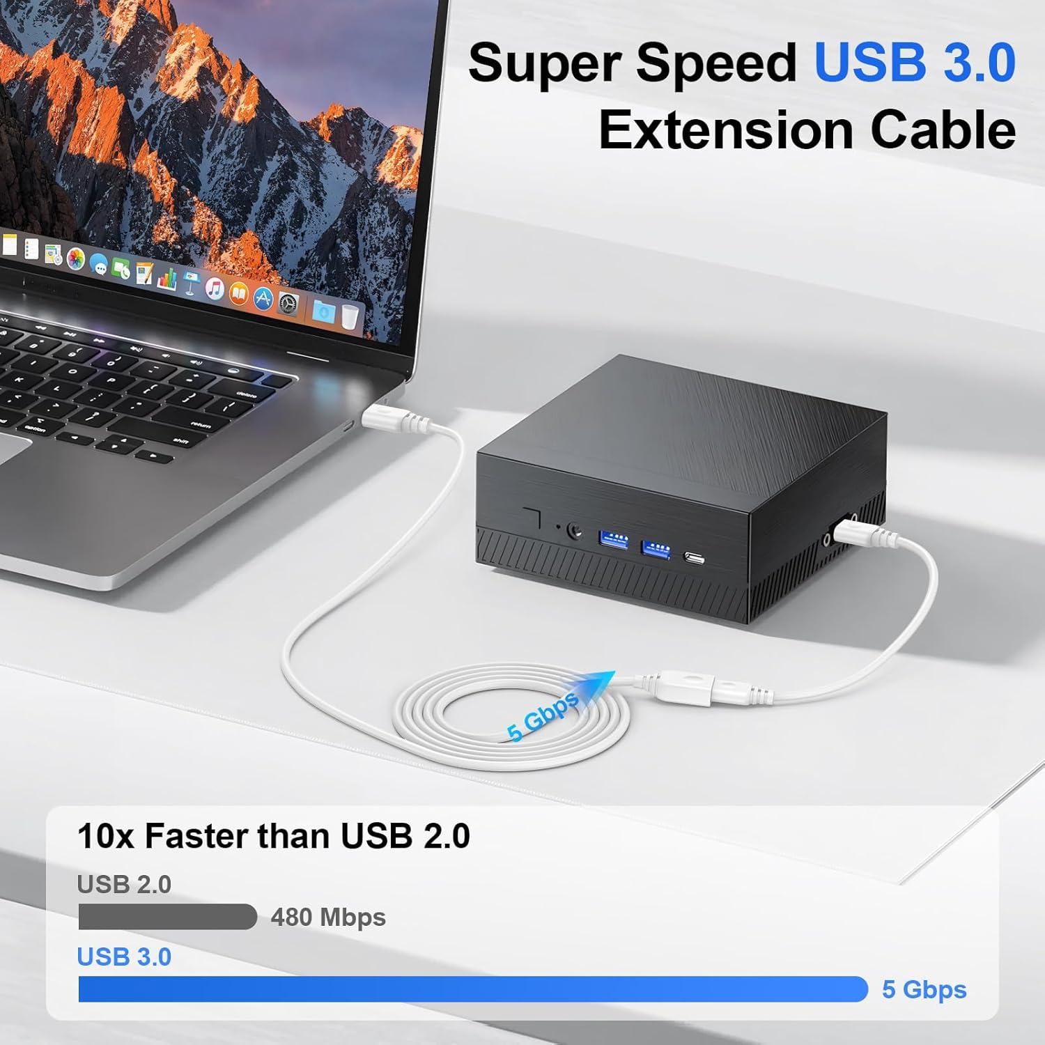 Cable de Extensión USB 3.0 3m 3M A Macho a Hembra Blanco