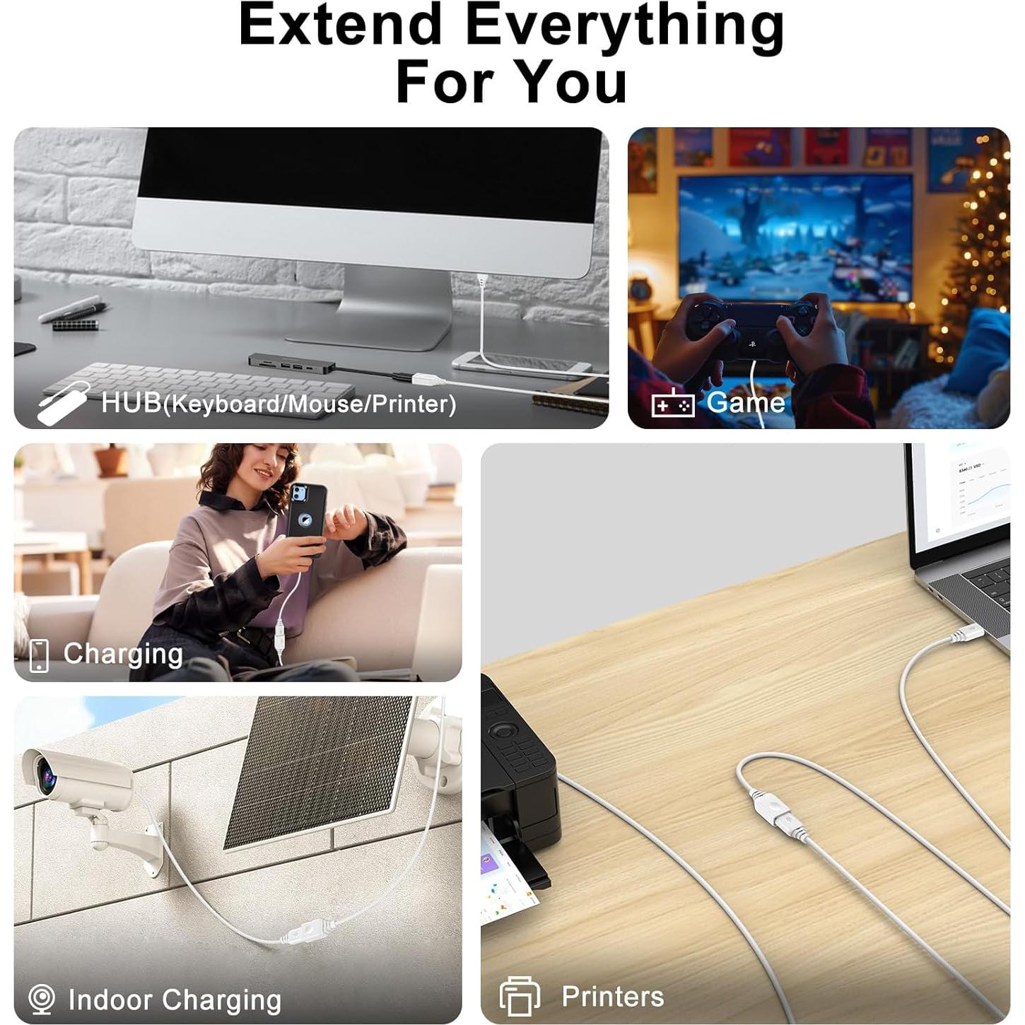 Cable de Extensión USB 3.0 3m 3M A Macho a Hembra Blanco