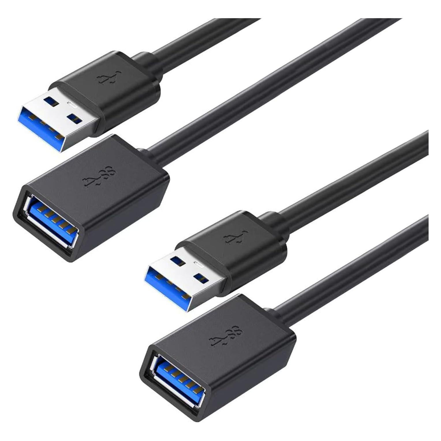 Paquete de 2 Cables de Extensión USB 3.0 0.5m XCZZYB