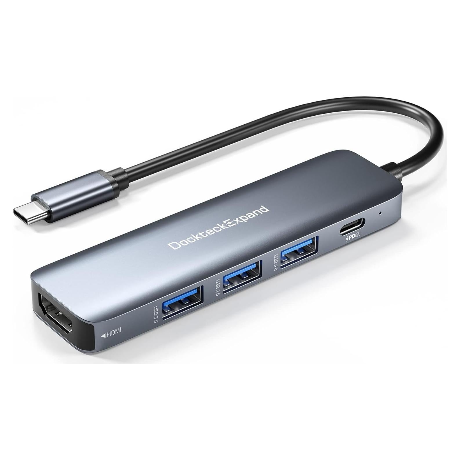 Hub USB C 5 en 1 DockteckExpand con HDMI 4K y 100W PD