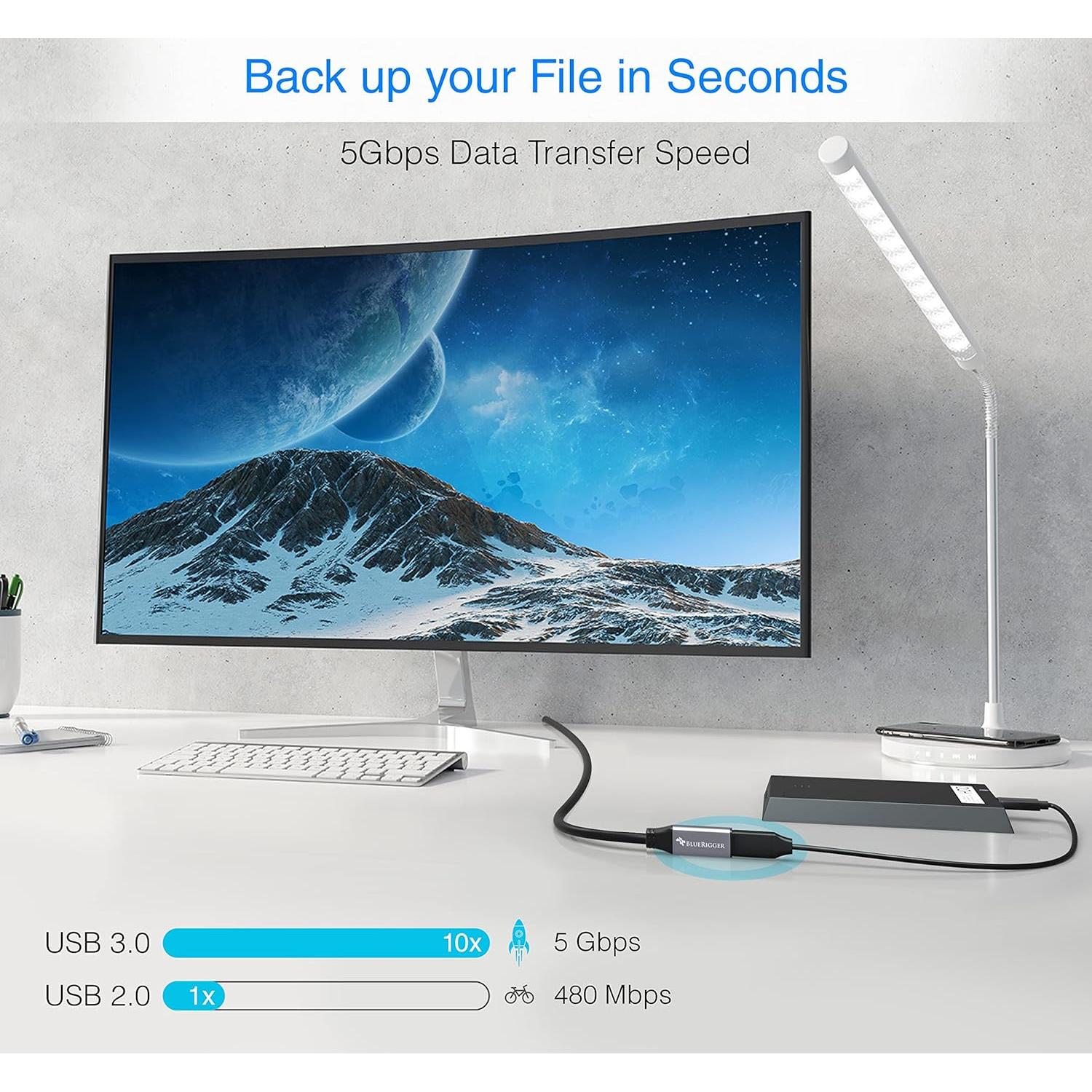 Cable de Extensión USB 3.0 BlueRigger 1.83m Macho a Hembra