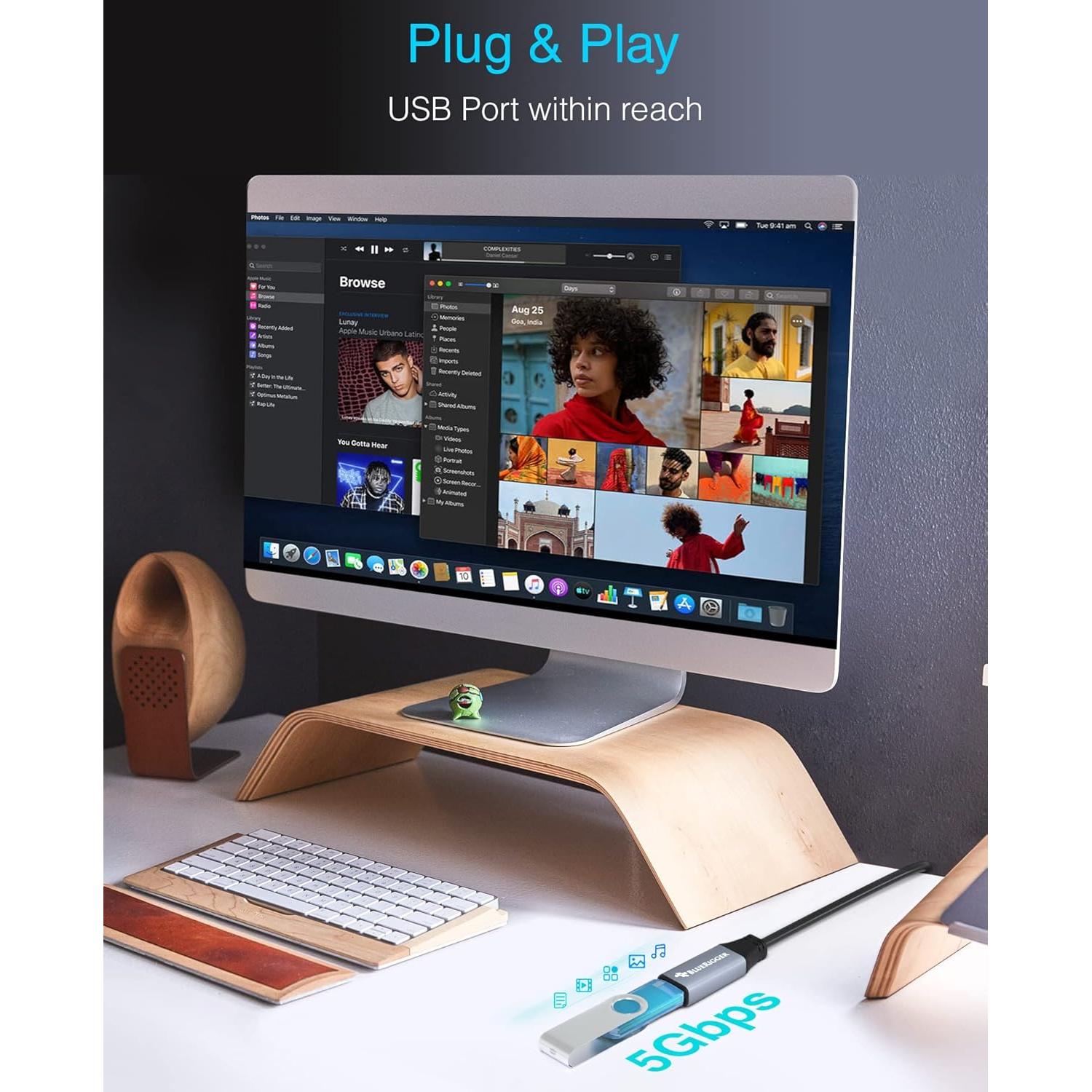 Cable de Extensión USB 3.0 BlueRigger 1.83m Macho a Hembra