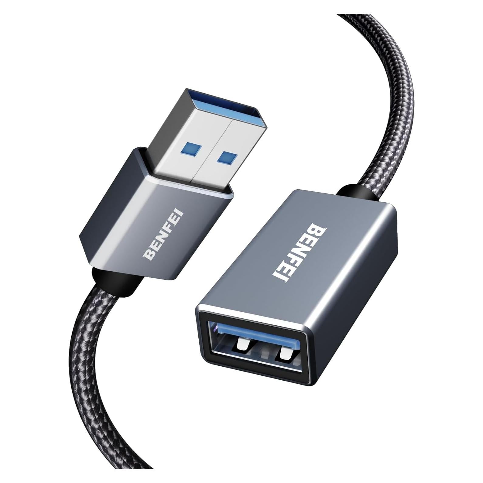 Cable de Extensión USB 3.0 BENFEI 0.46 Metros Trenzado Nylon