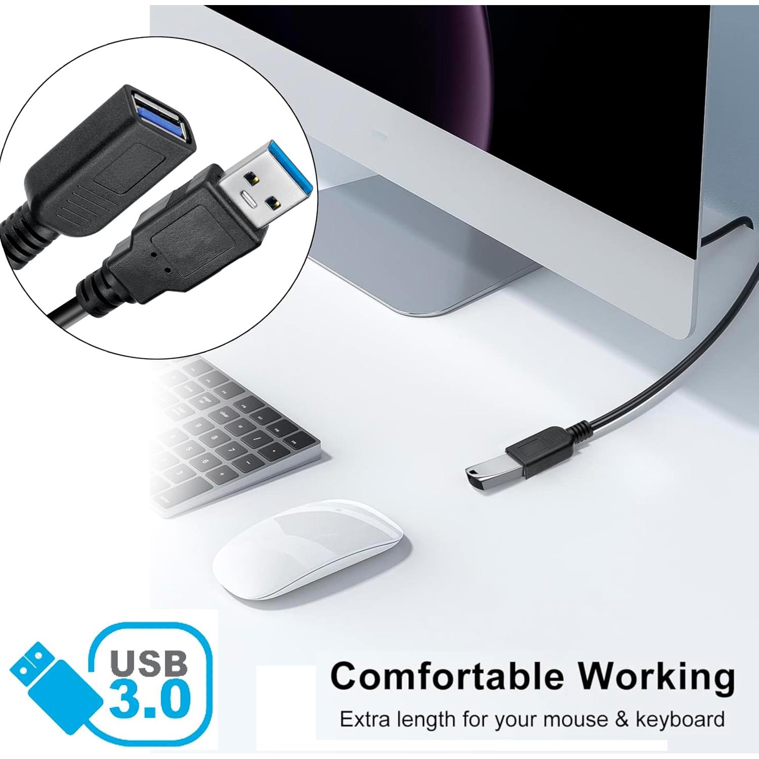 Cables de Extensión USB 3.0 SaiTech IT 1 Pie (30.48 cm) 2 Pack