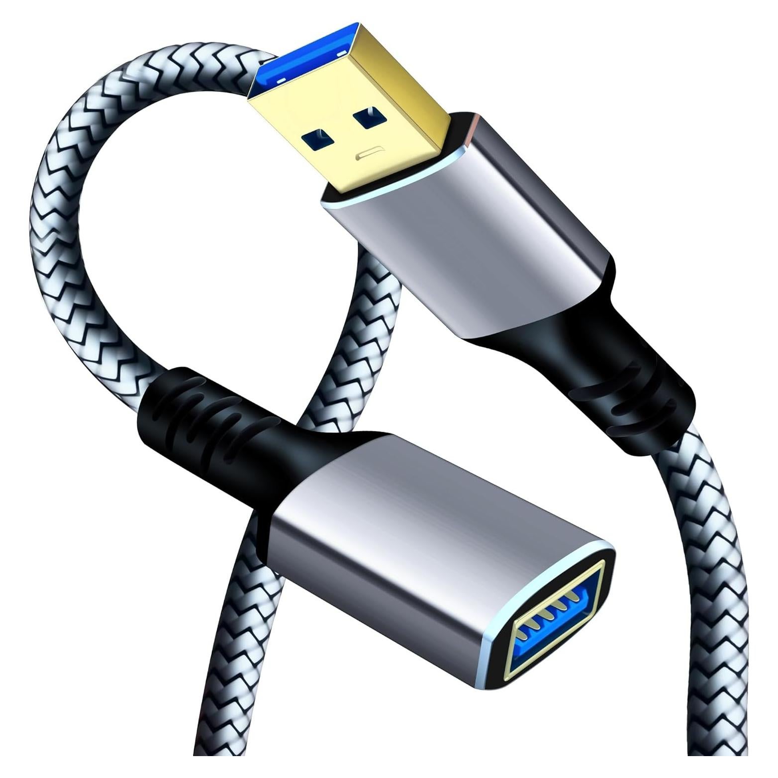 Cable Extensión USB 3.0 Tan QY 1.22m Plata Alta Velocidad