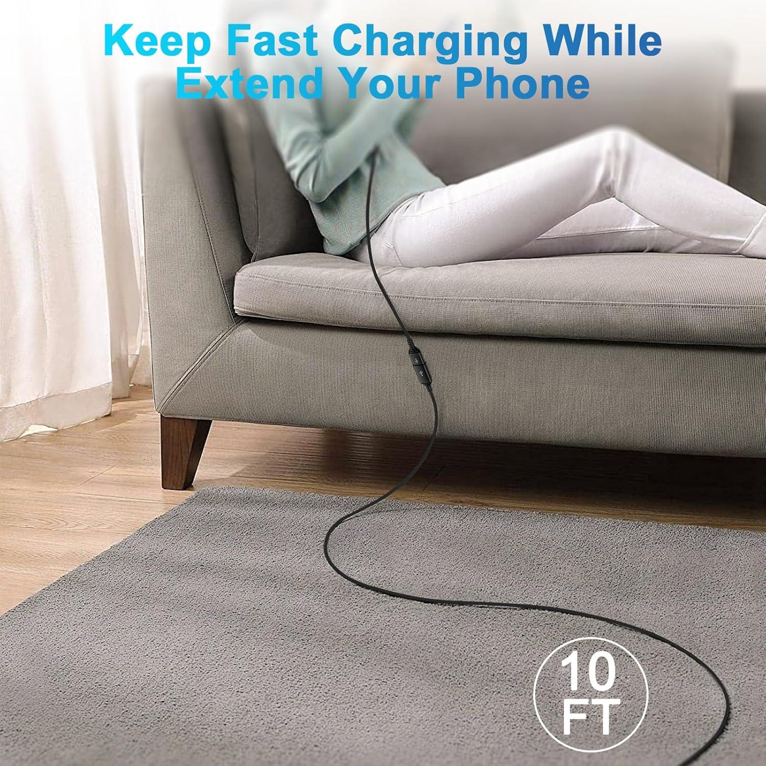 Cable Extensión USB 3.0 10FT ABCPOW Carga Rápida 3A