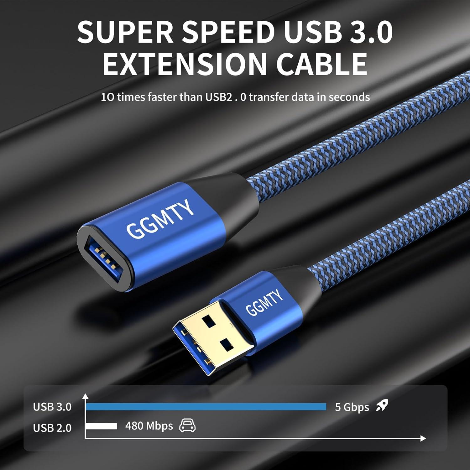 Cable de Extensión USB 3.0 GGMTY 7.62m Alta Velocidad