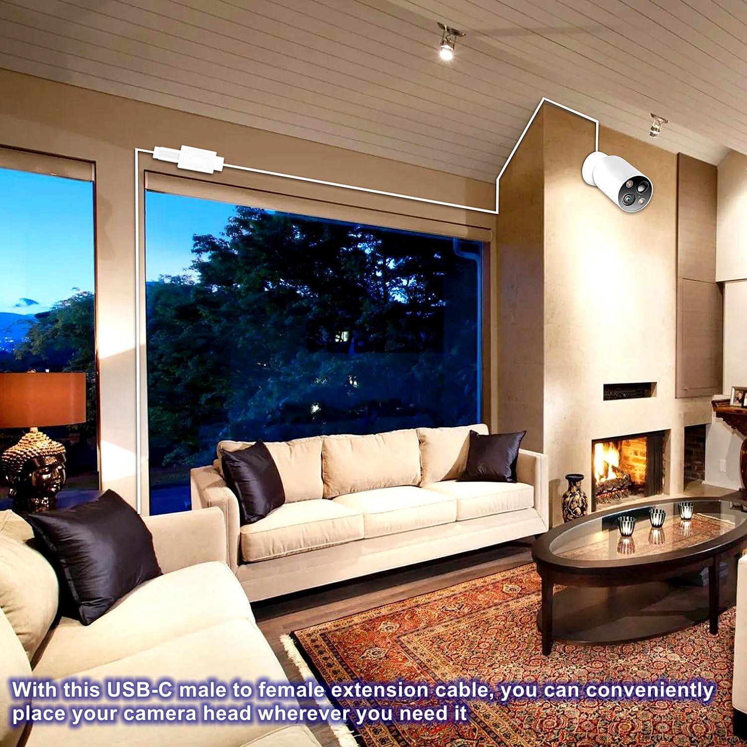 Cable Extensión USB-C 1.0 m GGrzmvxy para Cámara Ring