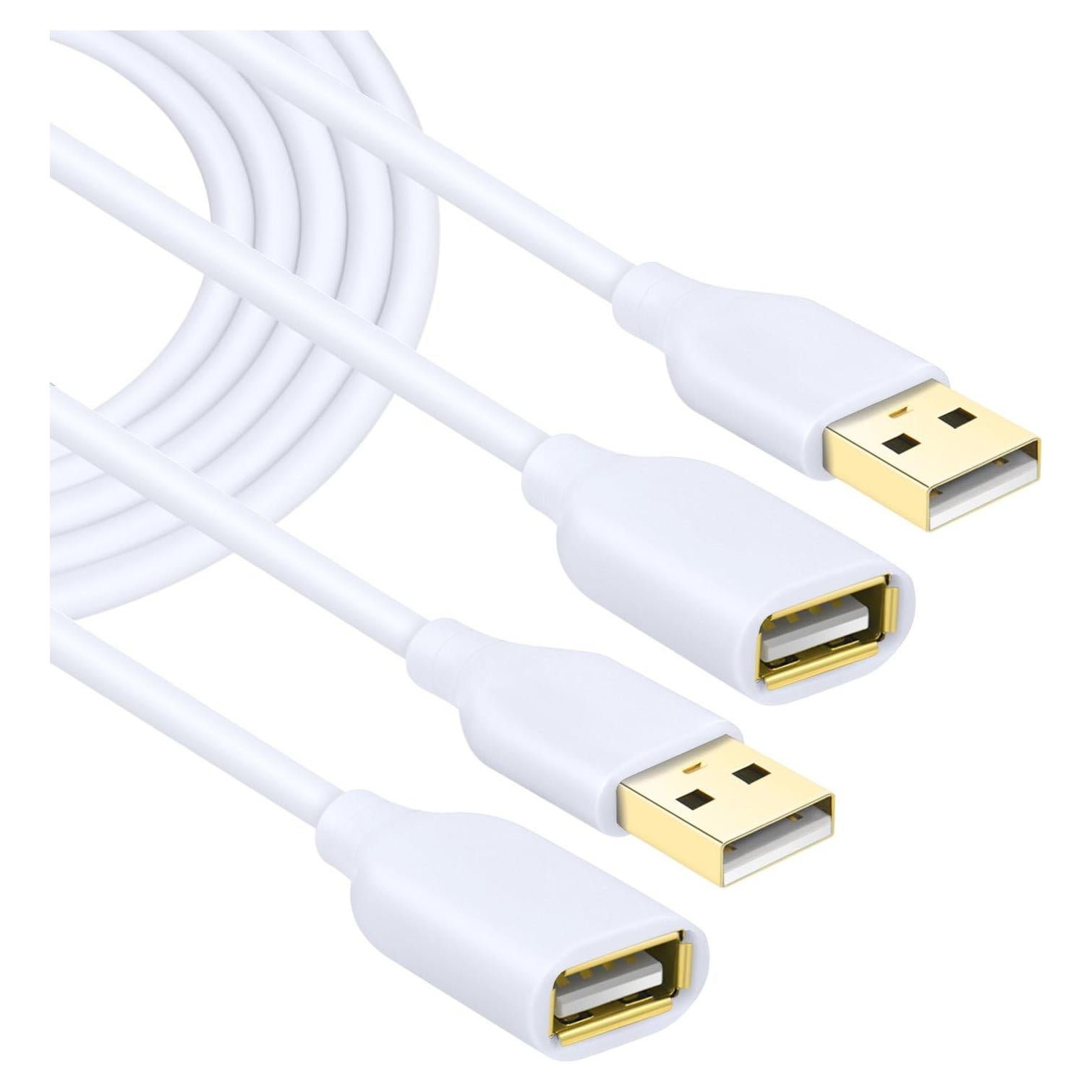 Cable de Extensión USB 2.0 Costyle Blanco 10ft (3m) 2-Pack