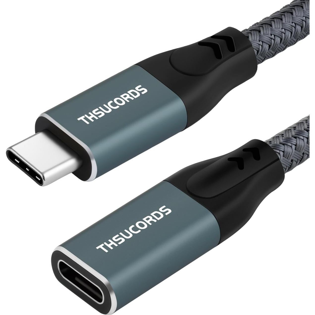 Cable de Extensión USB C 1.0M Jinglong 10Gbps 100W Gris