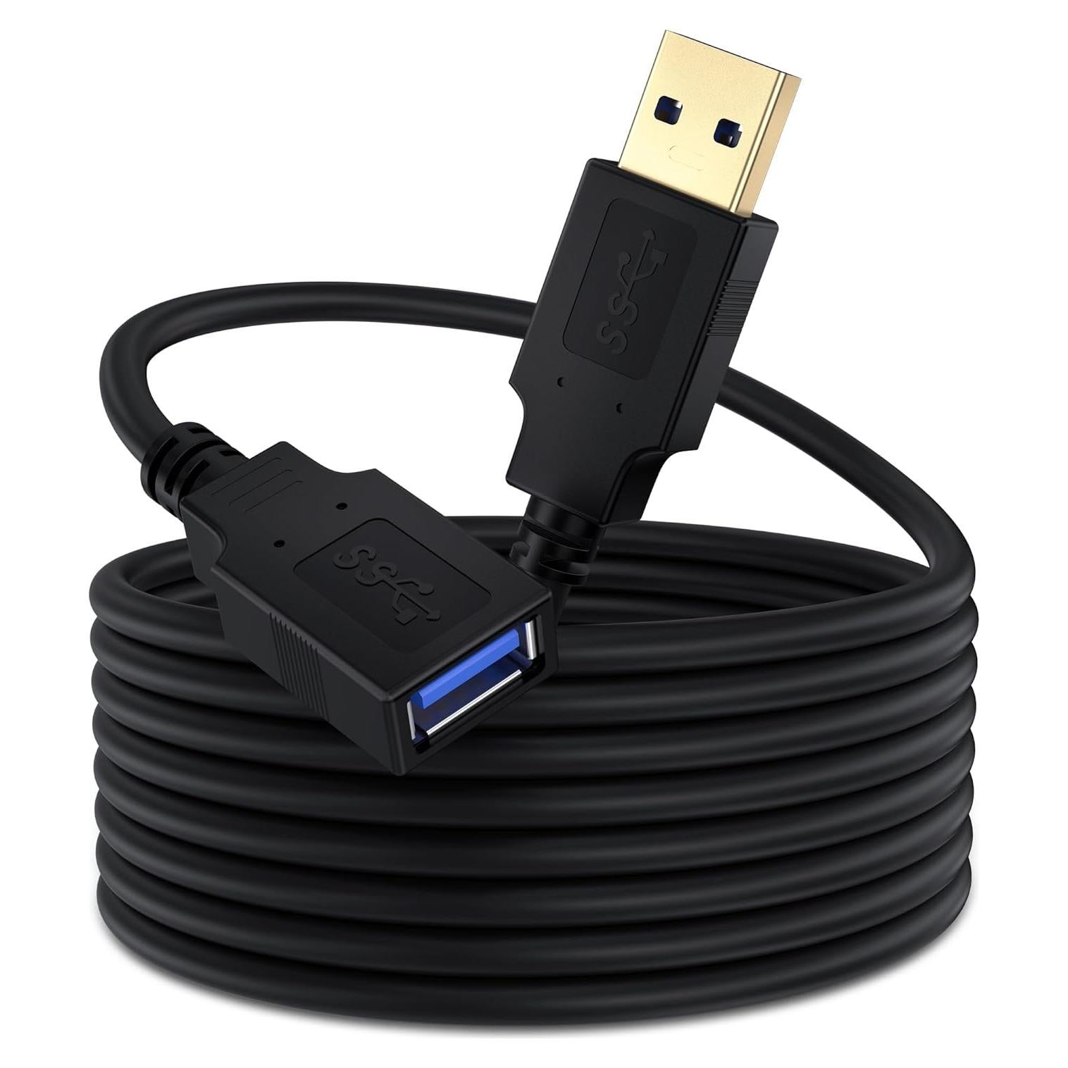 Cable de extensión USB 3.0 Qxcynsef 4.57m 5Gbps negro