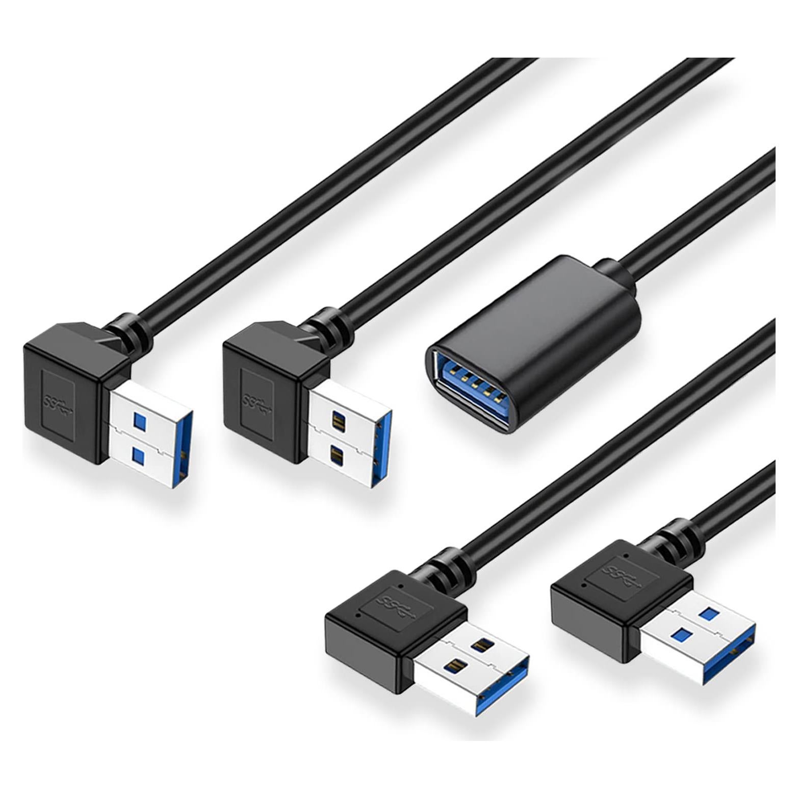 Cable Extensión USB 3.0 90 Grados Jadebones 30CM Pack 4