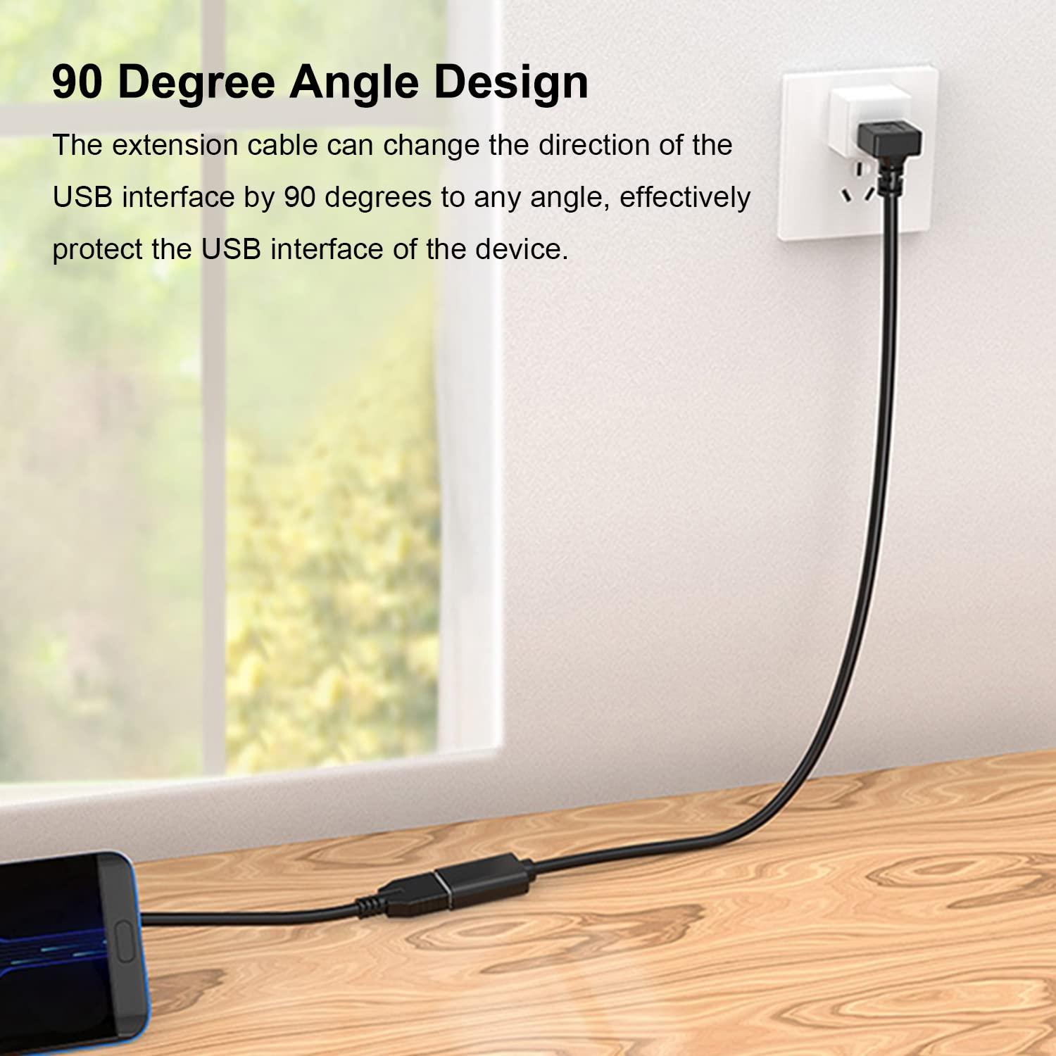 Cable Extensión USB 3.0 90 Grados Jadebones 30CM Pack 4