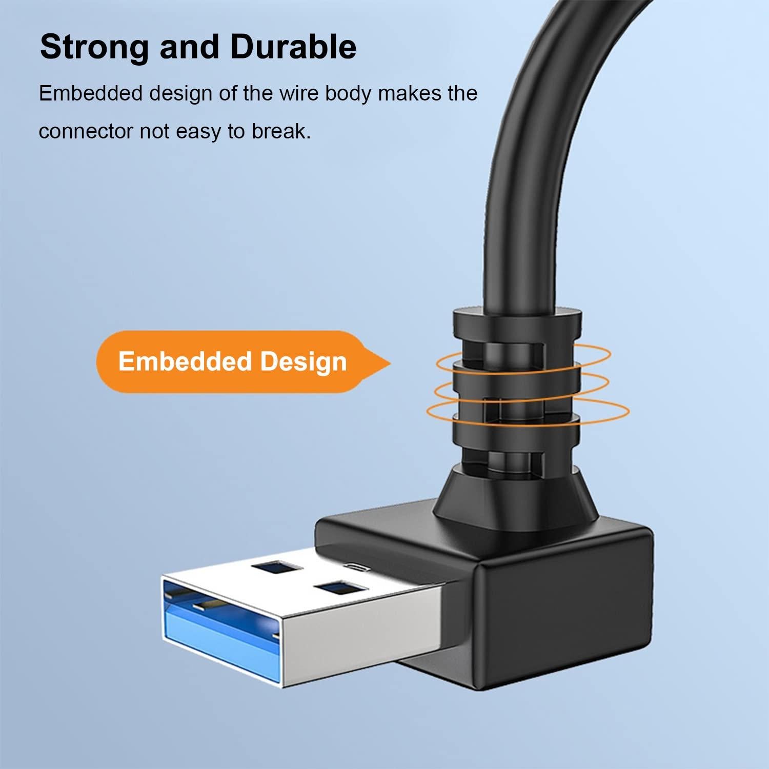 Cable Extensión USB 3.0 90 Grados Jadebones 30CM Pack 4