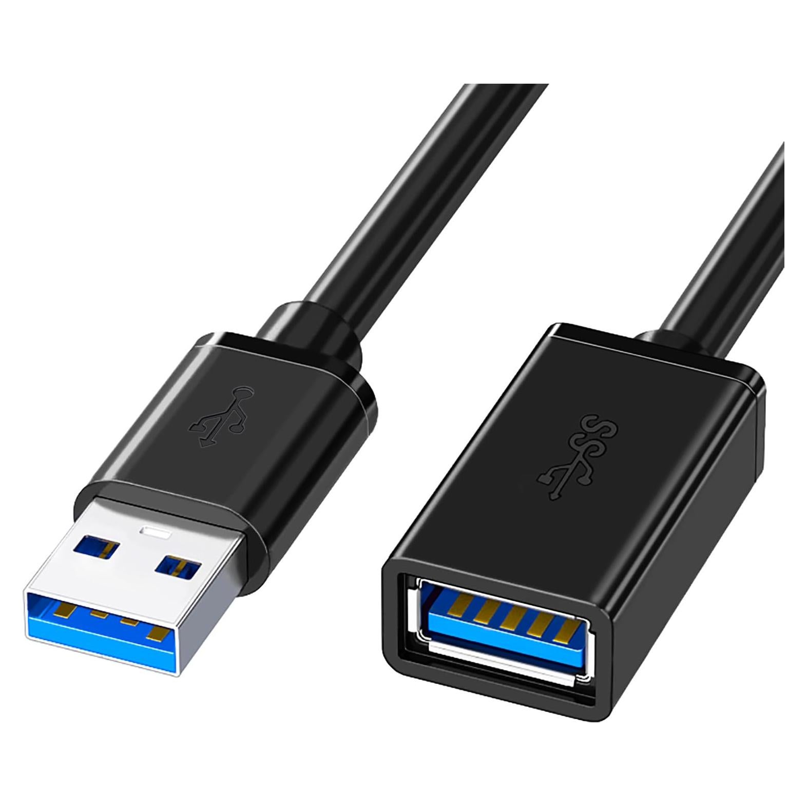 Cable de Extensión USB 3.0 Hsmienk 2.0 m Alta Velocidad Negro