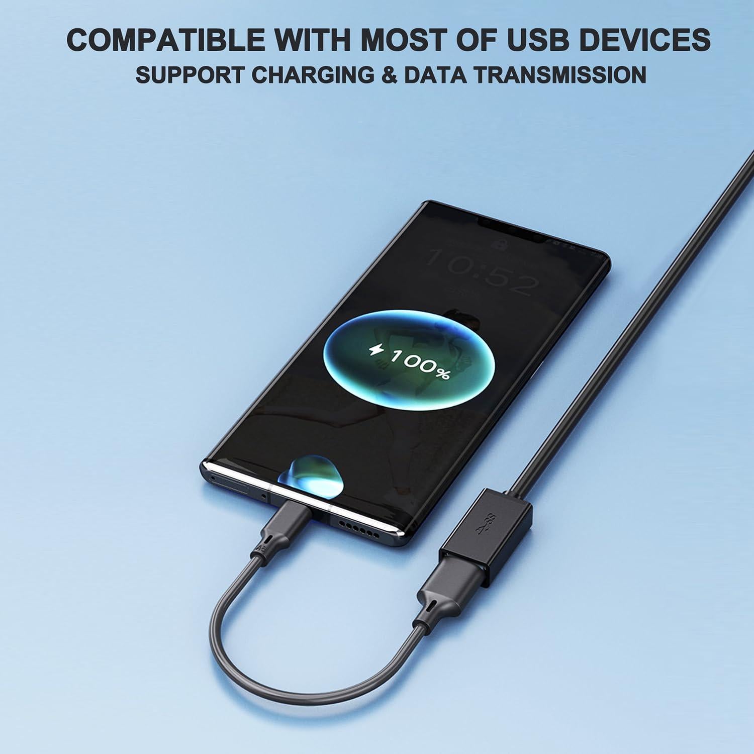 Cable de Extensión USB 3.0 Hsmienk 2.0 m Alta Velocidad Negro