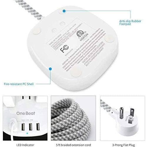 Regleta de Alimentación One Beat 3 Salidas y 4 USB 4.5A