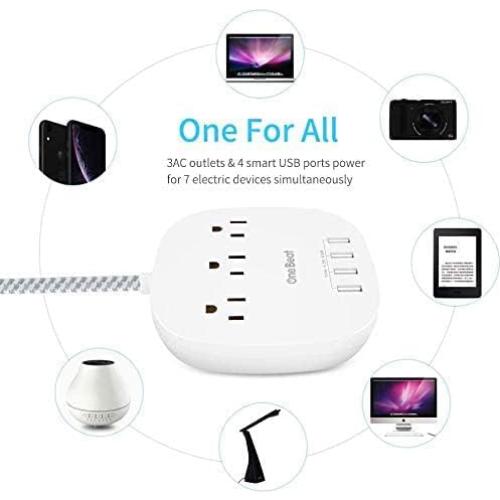 Regleta de Alimentación One Beat 3 Salidas y 4 USB 4.5A