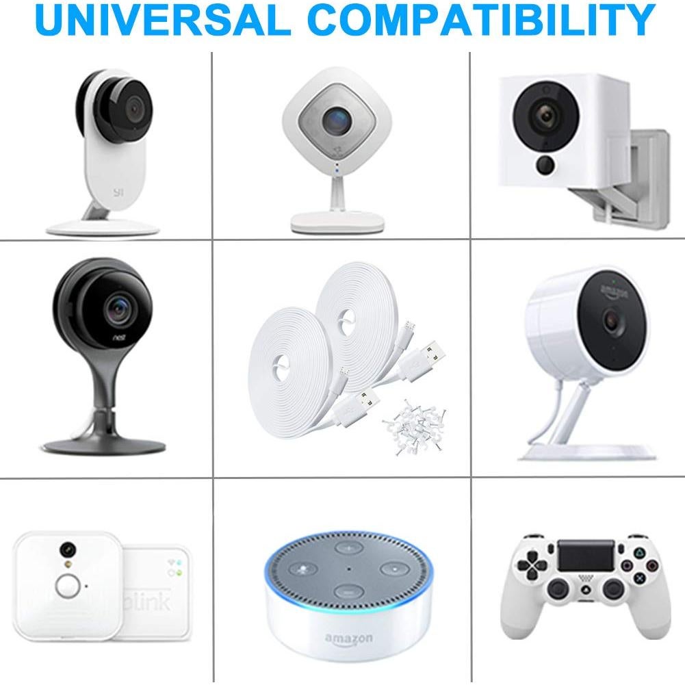 Paquete de 2 Cables de Extensión USB Micro de 3m SCOVEE