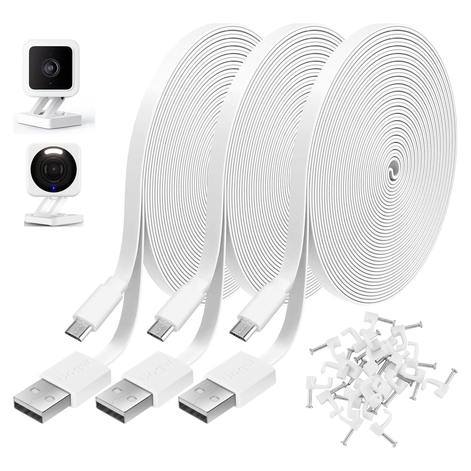 Paquete de 3 Cables de Extensión Micro USB 3M para Cámaras