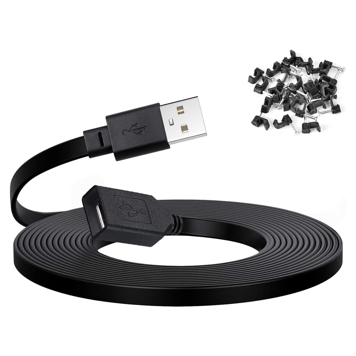 Cable de Extensión USB 15 m YEAOI para Cámaras Wyze Cam