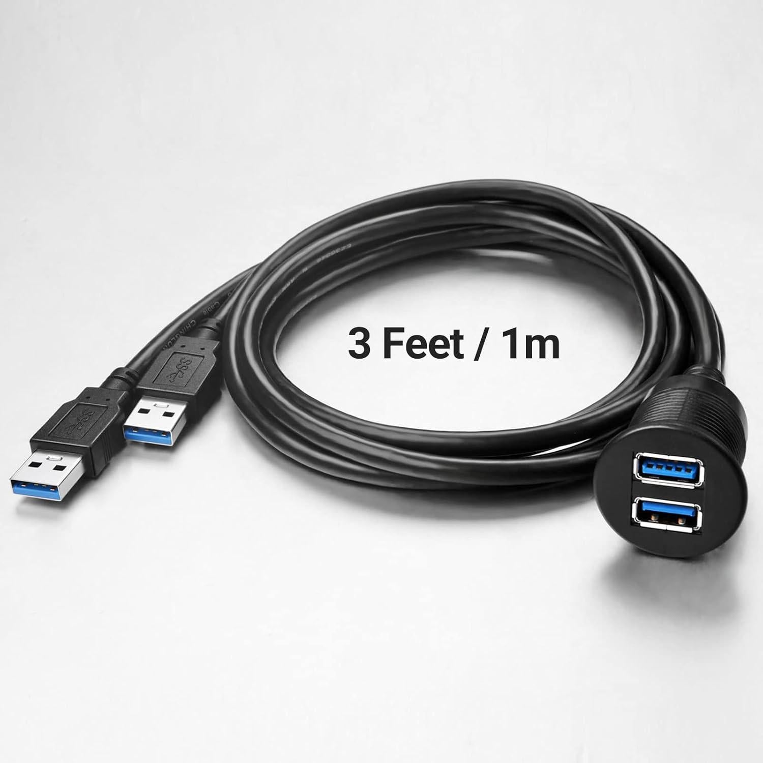 Cable de extensión USB 3.0 ICESPRING 0.91m 2 puertos impermeable