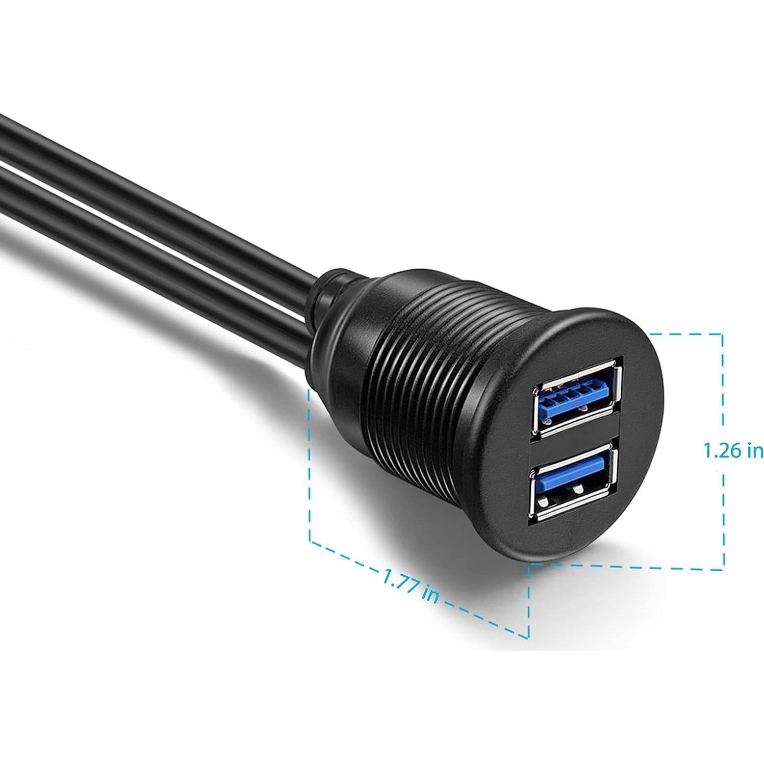 Cable de extensión USB 3.0 ICESPRING 0.91m 2 puertos impermeable