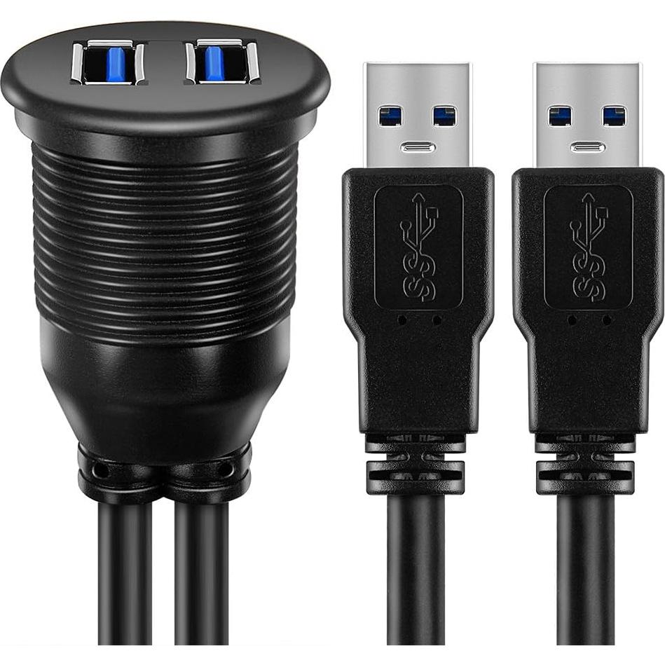 Cable de extensión USB 3.0 ICESPRING 0.91m 2 puertos impermeable