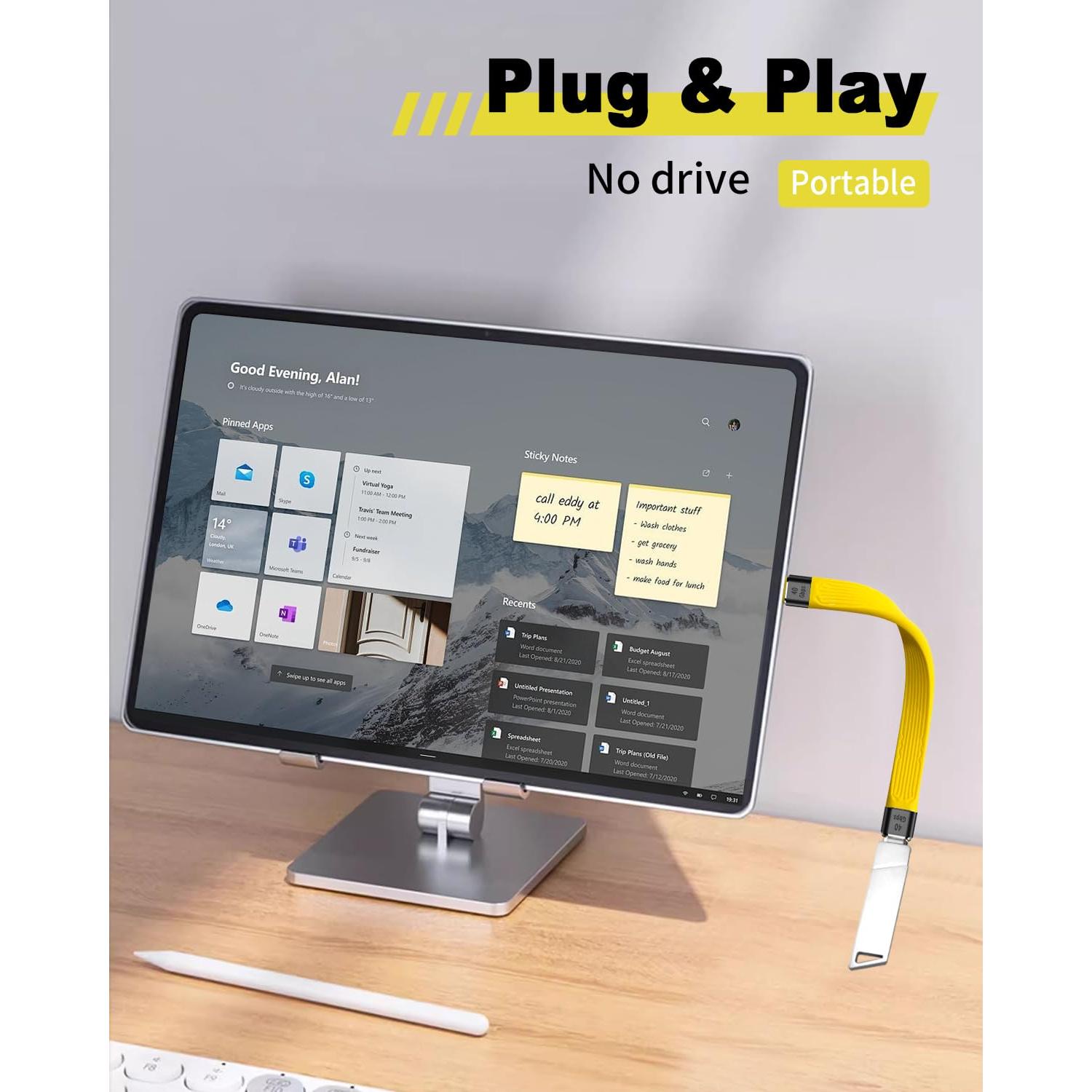 Cable Extensión USB C Duttek 40Gbps 12.7cm 100W 8K