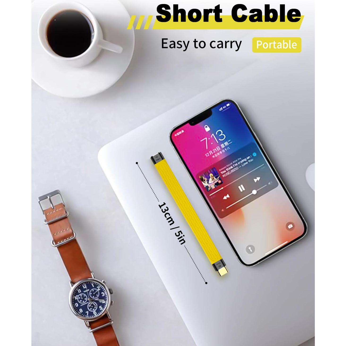 Cable Extensión USB C Duttek 40Gbps 12.7cm 100W 8K