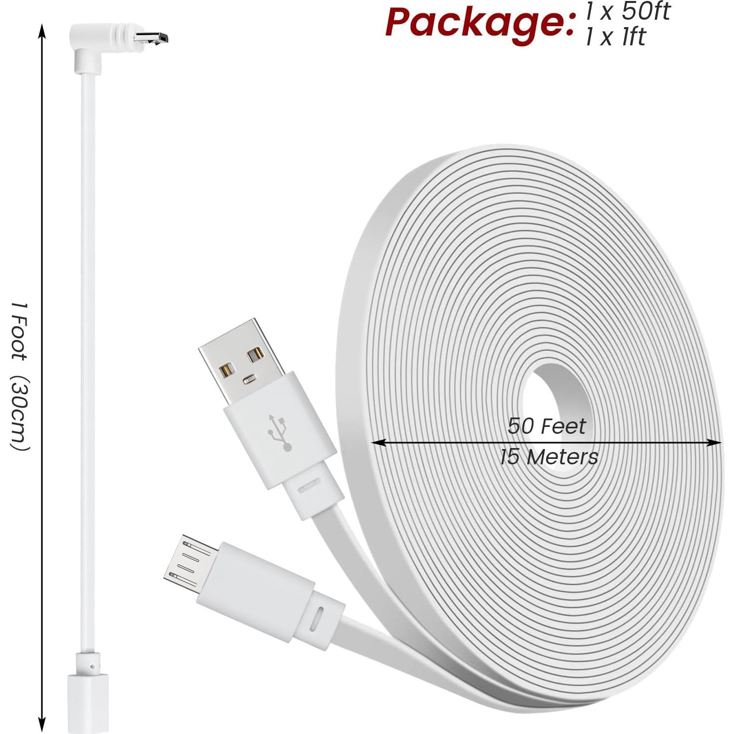 Cable de Alimentación de 15m Weishan para Wyze Cam y Blink