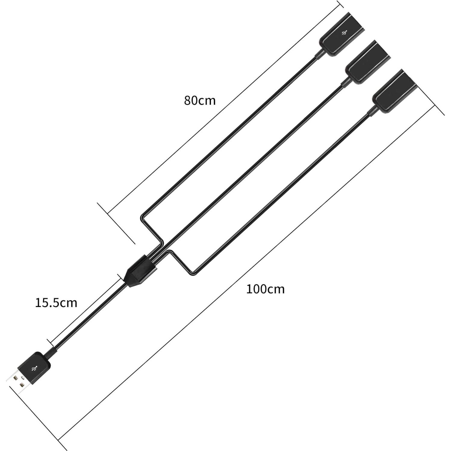 Divisor USB 2.0 RIIEYOCA 1m a 3 USB Hembras para Carga
