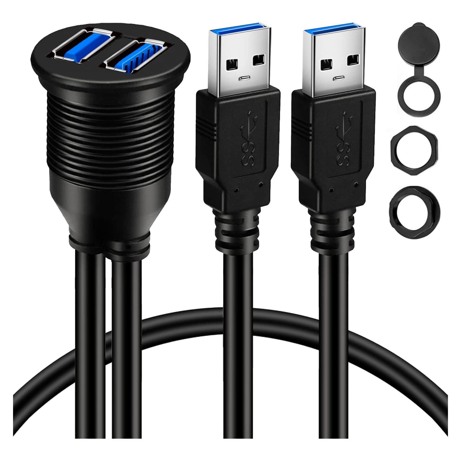 Cable de Extensión USB 3.0 BATIGE Doble Macho a Hembra 0.3m