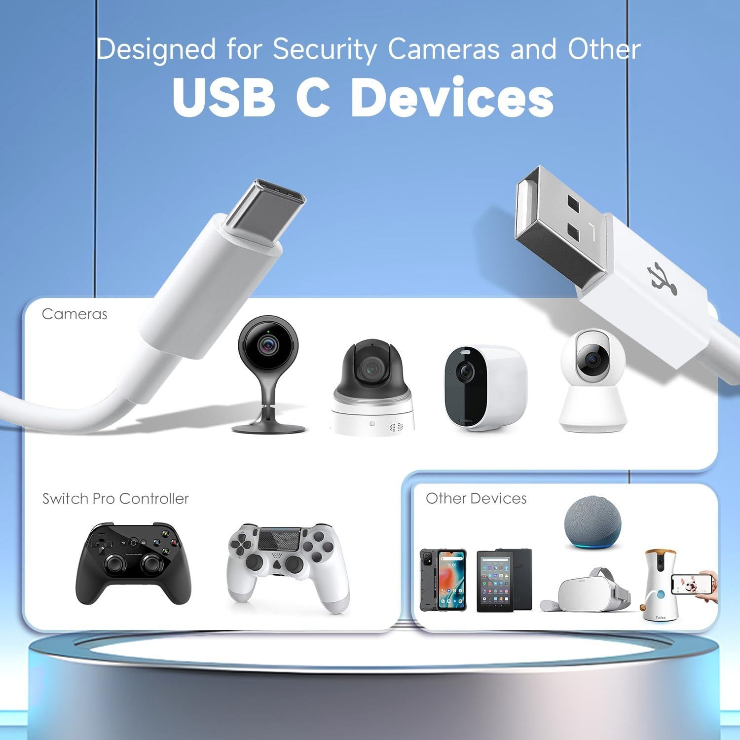 Paquete de 2 Cables USB A a USB-C 5M ANLINK para Cámaras