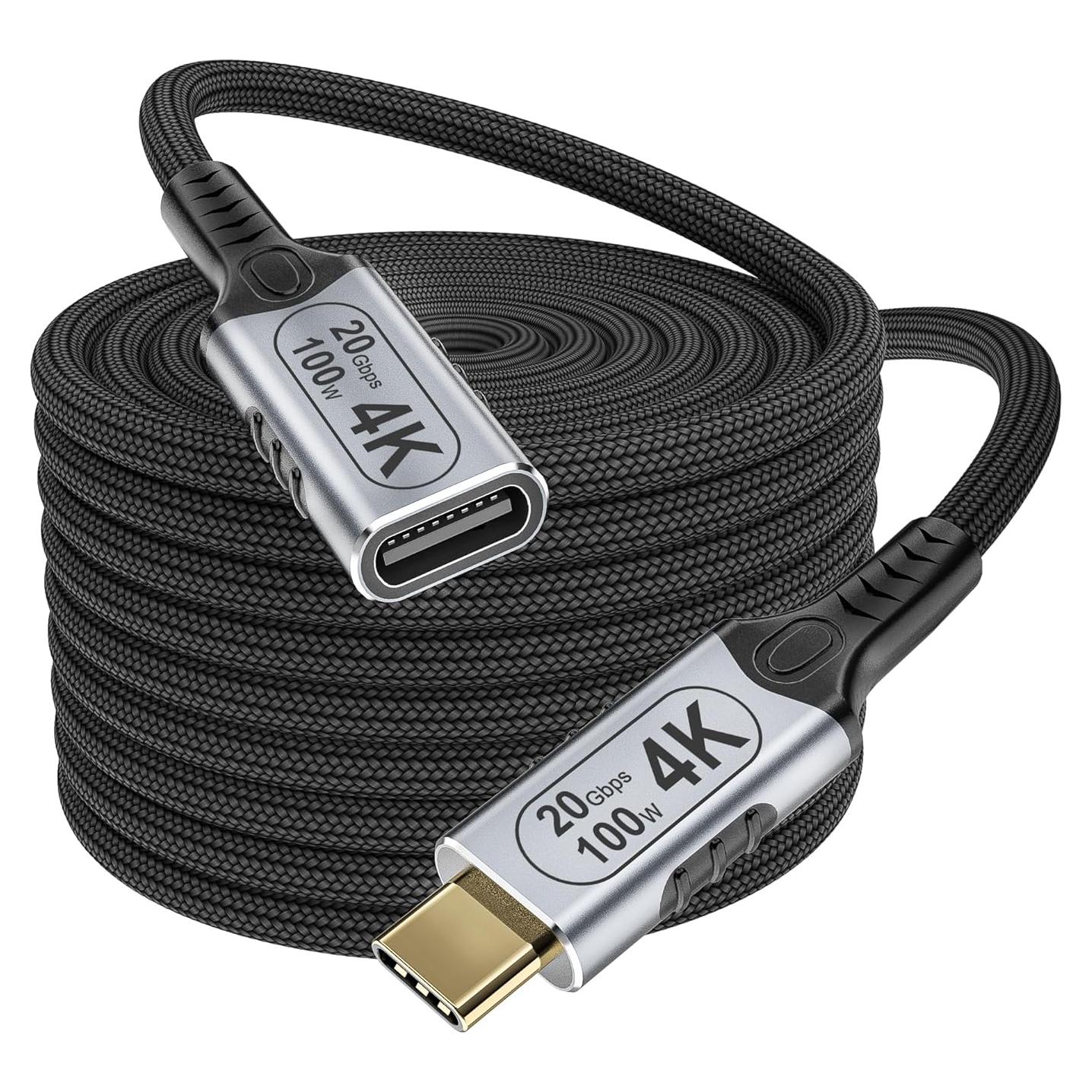 Cable de Extensión USB-C 3.2 BAWIOFIAU 5M 20Gbps 100W 4K