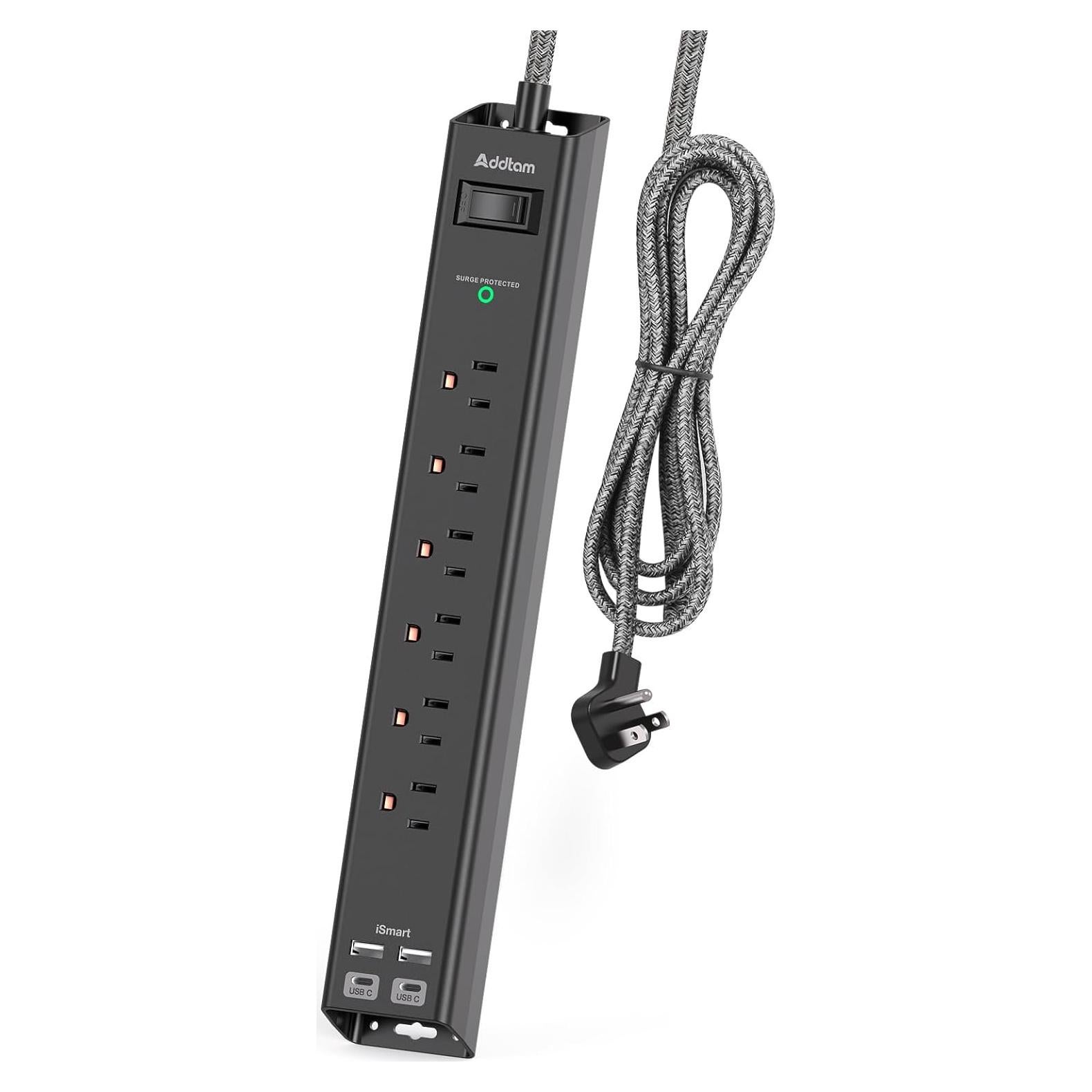 Regleta de Protección Addtam 1.5m 6 Salidas AC 4 USB